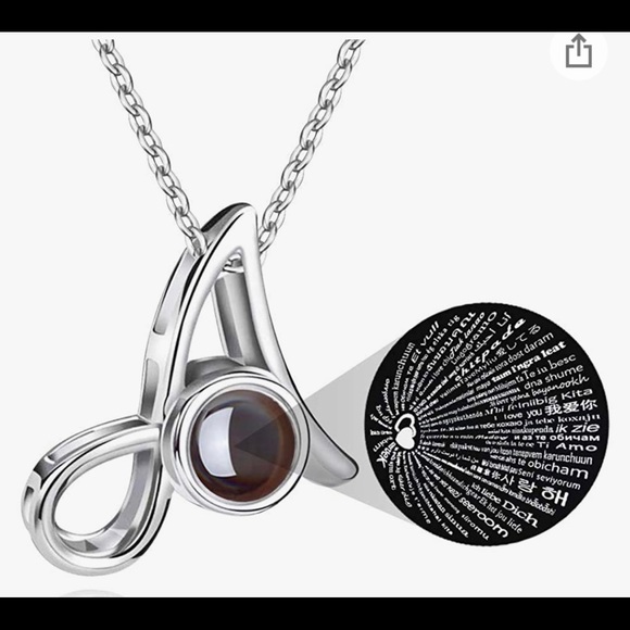 Jewelry - Initial necklace letter A with “I Love You" in 100 different languages NIB